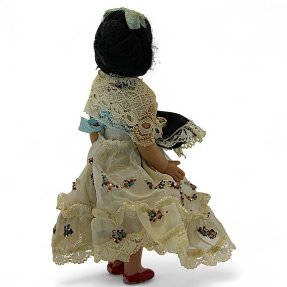 Vintage Handmade Spanish Dancing Doll In Traditional Dress With Lace Accents & S - Picture 3 of 7